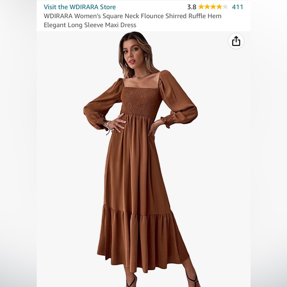 Square neck ruffled hem dress